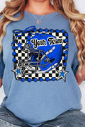 Doodle Royal Football Pride Comfort Colors Adult Ring-Spun Cotton Tee *Personalize Your Team Name