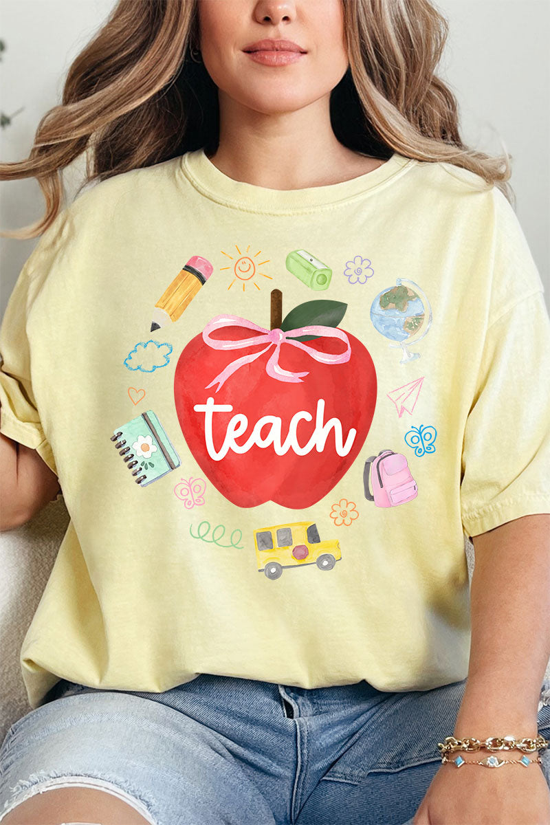 Apple Of My Eye Teacher Comfort Colors Adult Ring-Spun Cotton Tee