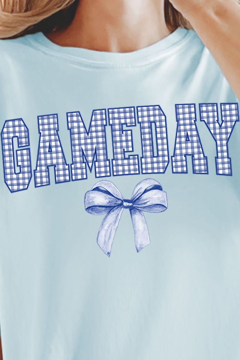 Blue Gingham Gameday Comfort Colors Adult Ring-Spun Cotton Tee