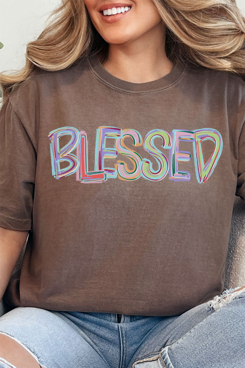 Brushstroke Blessed Comfort Colors Adult Ring-Spun Cotton Tee