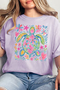 Colorful Sea Turtle Comfort Colors Adult Ring-Spun Cotton Tee