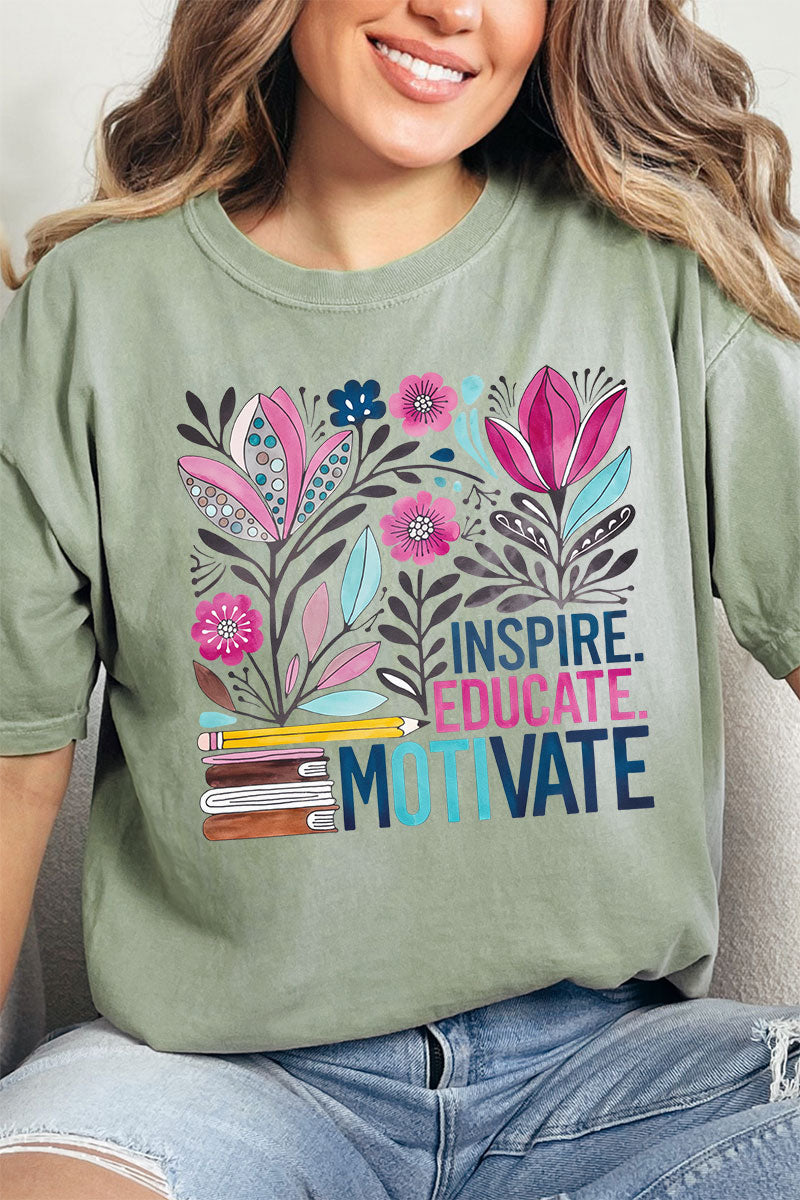 Inspire, Educate, Motivate Comfort Colors Adult Ring-Spun Cotton Tee
