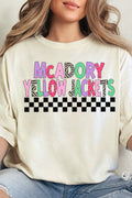 McAdory Yellow Jackets Checkered School & Mascot Comfort Colors Adult Ring-Spun Cotton Tee