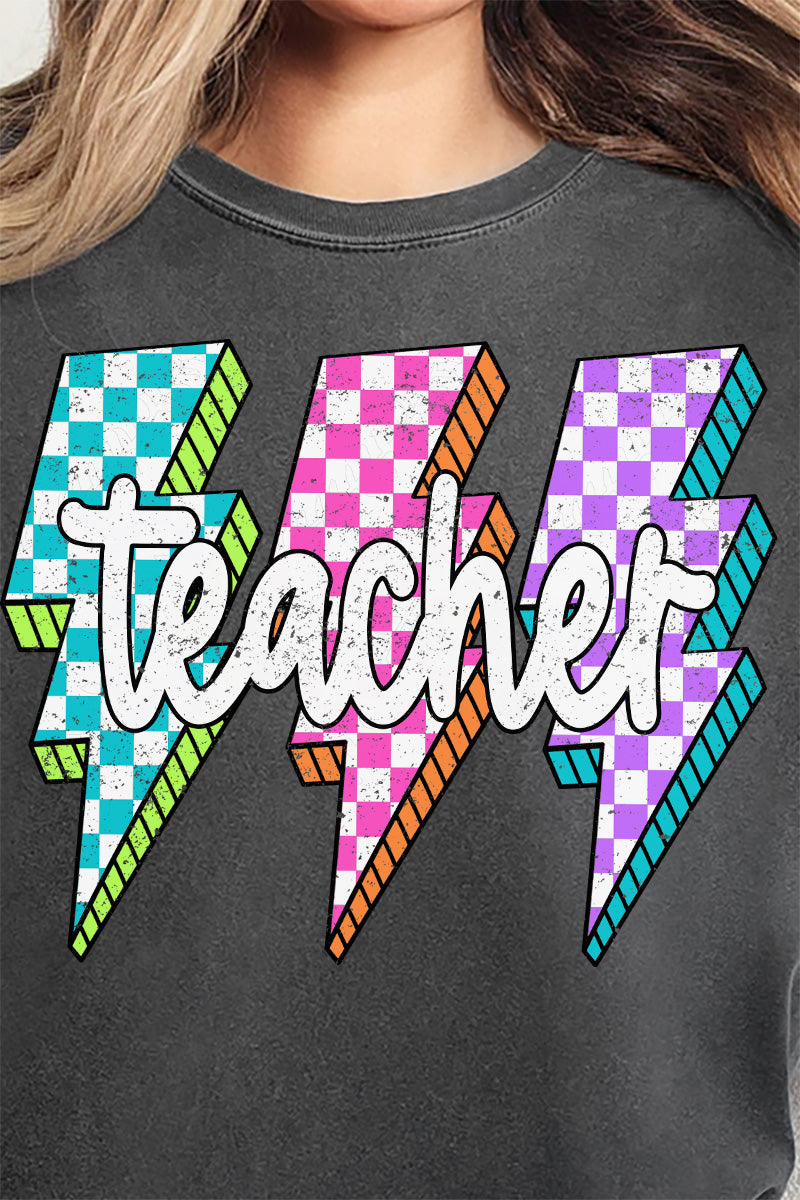 Neon Lightning Teacher Comfort Colors Adult Ring-Spun Cotton Tee
