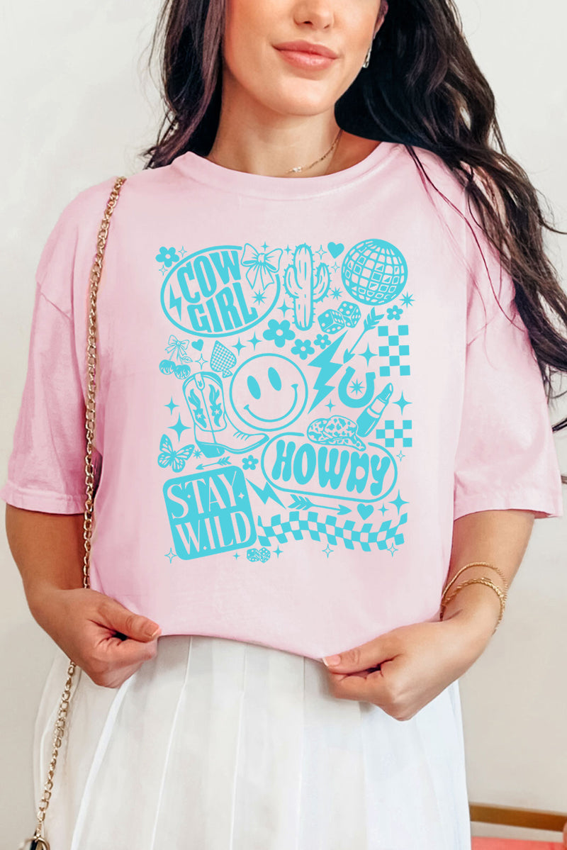 Turquoise Western Collage Comfort Colors Adult Ring-Spun Cotton Tee