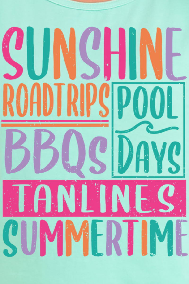 Colorful Summertime Comfort Colors Cotton Tank Top