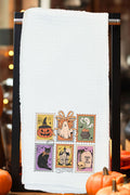 Vintage Halloween Stamps Waffle Kitchen Towel