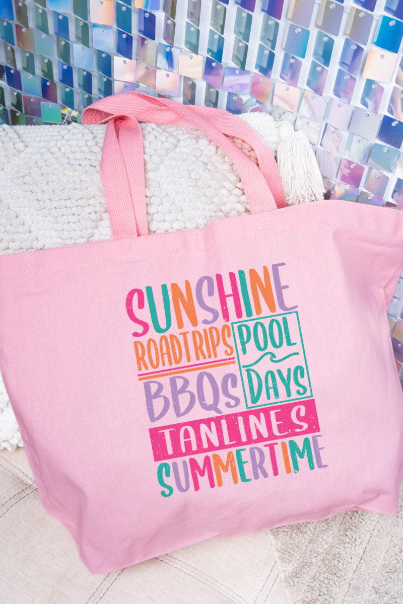 Colorful Summertime Canvas Jumbo Tote