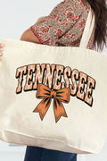 Vintage Tennessee Bow Canvas Jumbo Tote